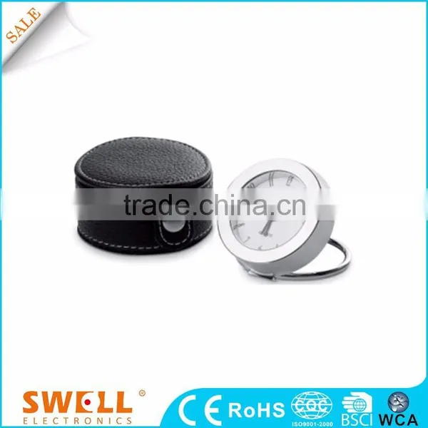 Desktop Table Digital Art Alarm Clock Roll , Leather Travel Clock photo-4