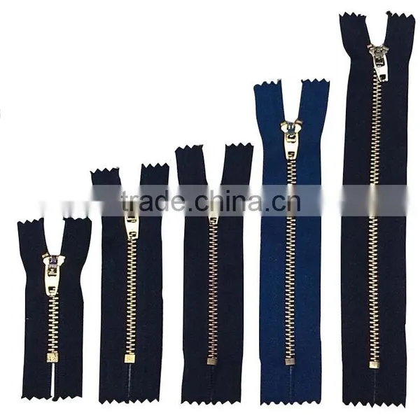 3# Auto Lock Close End Bronze Metal Zipper for Jeans Wholesale Cloth Accessories Zipper