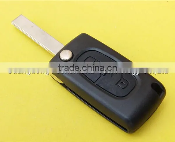 2 Button Flip Remote Key Fob Case Shell for Peugeot 407 CE0536 photo-4