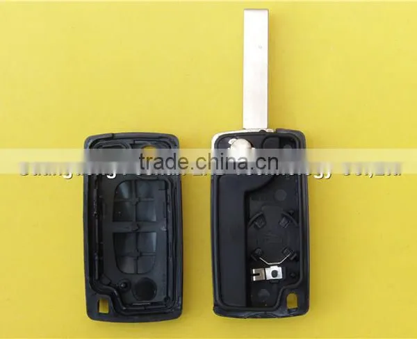 2 Button Flip Remote Key Fob Case Shell for Peugeot 407 CE0536 photo-5