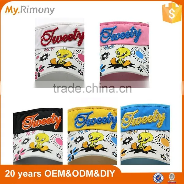 Colorful Bright Printing and Embroidery Design Sun Visor for Kids photo-4
