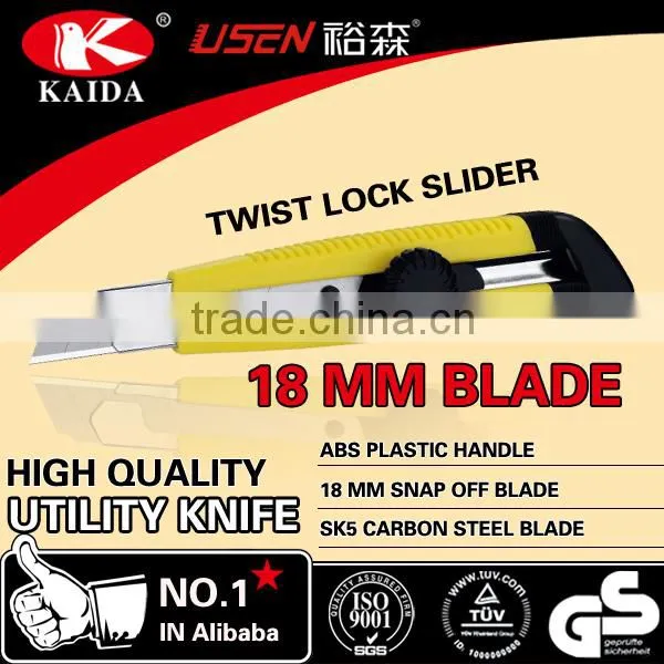 Stationery 18 mm Sliding Blade Plastic With Rubber Grip Handle Utility Knife photo-2