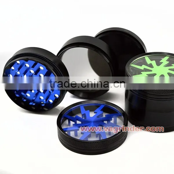 China Wholesale Industrial Aluminum Grinder , 4 Pieces Weed Herb Grinders Sharp Stone photo-5