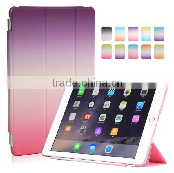 2016 New Arrival For 12.9inch IPad Pro Slim Pu Leather Rainbow Cover With Wake Sleeping photo-2