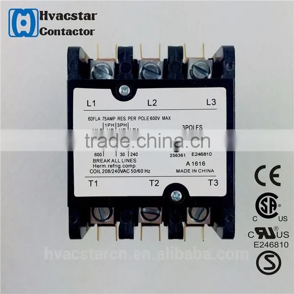 Air Conditioning Contactor Parts 75Amp 3 Poles 208V220V240V Dp AC Contactors