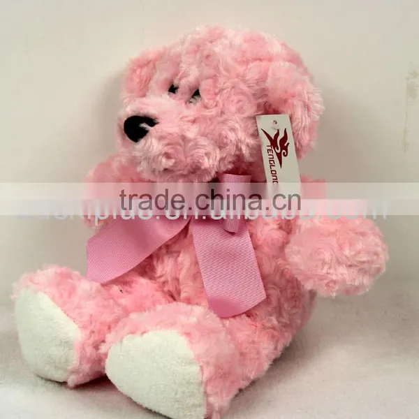 Luckiplus Hot Sale First Class Pink Bear With Pink Bowknot Safe Technology Toy For Kids photo-3