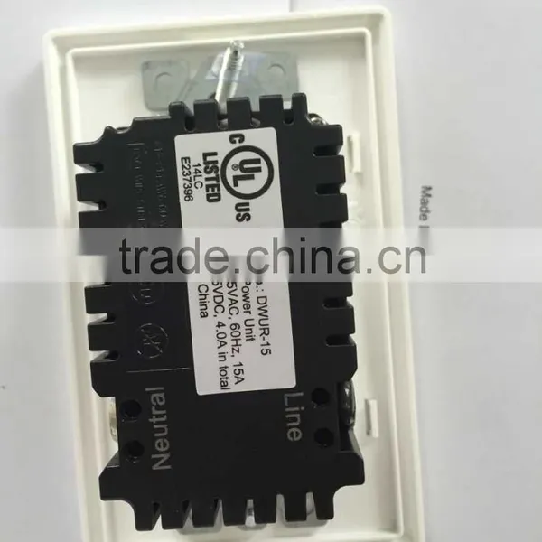 IN WALL USB Charger 2.1A 5VDC With 15A Tamper Resistant OUTLETW/ WALLPLATE photo-2