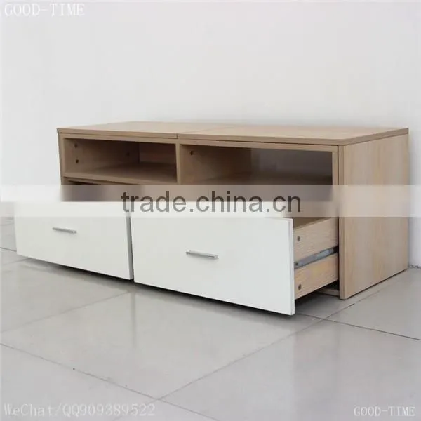 Modern wooden grain melmained MDF particle board cheap large simple electric fireplace tv stand