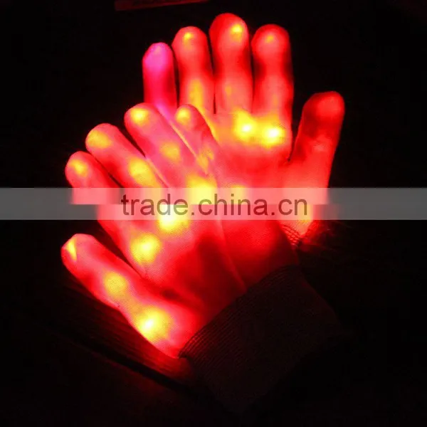 Red Light-emitting Fiber Gloves LED GLOVES HALLOWEEN Toys Decorative Gloves Wholesale