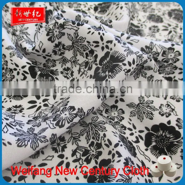High Quality Factory 45*45 100*80 Plain Printed Spun Rayon Fabric/floral Viscose Challis Fabric