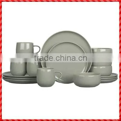 New Design Grey Handmade Glazed Terracotta Dinner Sets Manufacturers