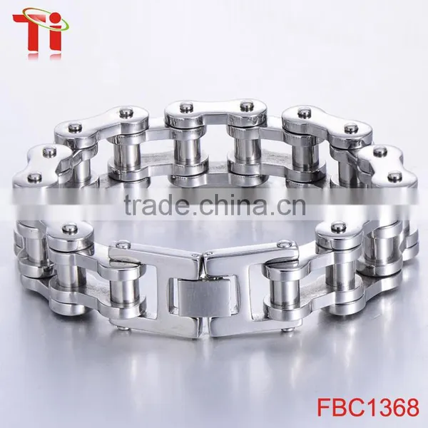 New Men's 316L Stainless Steel Motorcycle Bicycle Chain Biker Bracelet Bangle 13mm 8.5'' photo-4