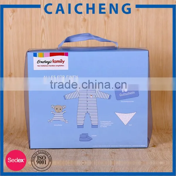 Exquisite Clear Plastic Cardboard Suitcase Baby Gift Box photo-4
