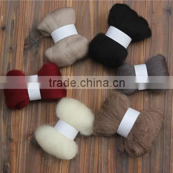 Dyed Neat Wool Top16.5-32 Mic,65-110mm,black and Colored photo-2