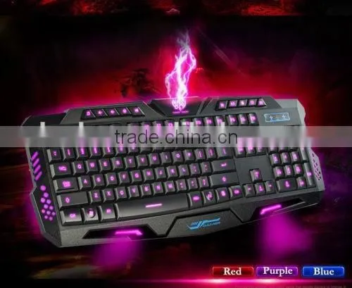 M200 Three Color Backlight Multimedia Ergonomic Gaming Keyboard Blue/Red/Purple photo-3