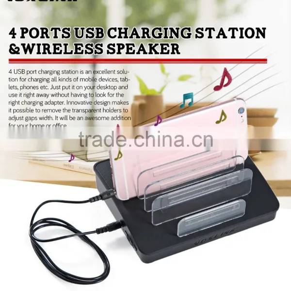 VOXLINK NEW 30W Bluetooth Wireless Speaker 4 Ports USB Charger Charging Station Dock photo-3