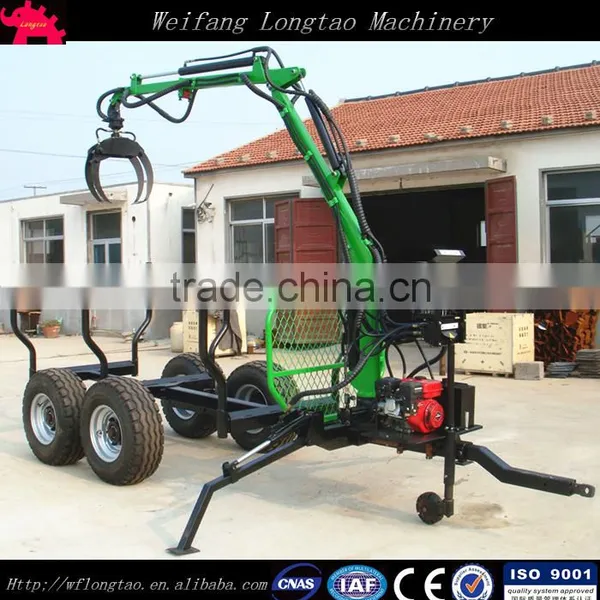 Top Quality! Log Trailers With Grapple/ Log Loader Trailer With Crane photo-5