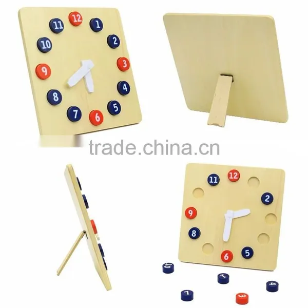 Educational Wooden Toy Professional Montessori Material Basswood Activity Clock photo-3