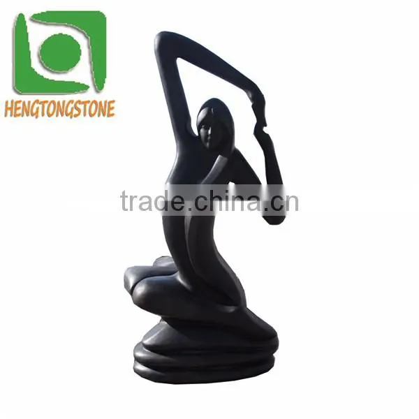 Modern Art Black Marble Abstract Sculpture photo-2
