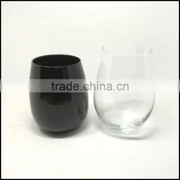 450-600ml Solid Black Egg Glass Candle Container photo-5