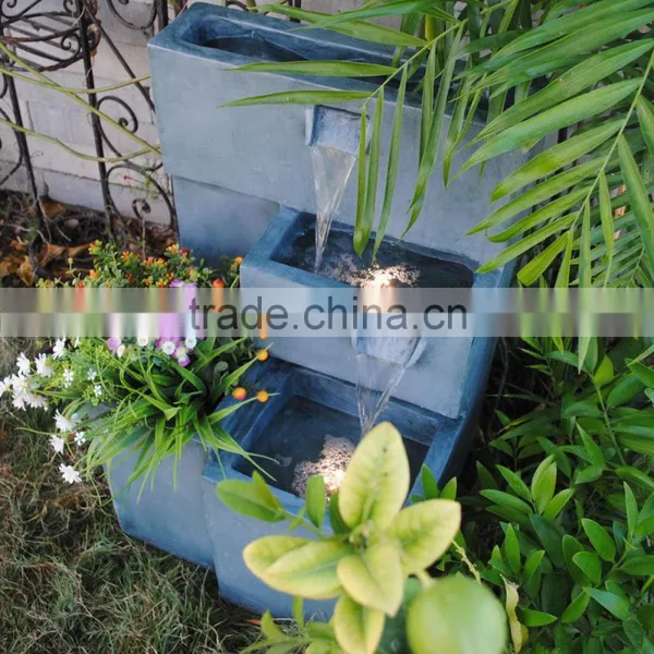 Green Unique Fiberglass Led Outdoor Square Balcony Garden Water Feature photo-3