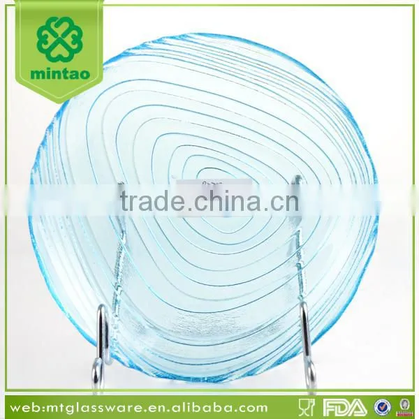 Multi Color Swung Glass Serving Plates In Party photo-2