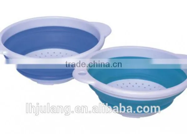 Foodgrade Plastic Foldable Colander for Kitchen /Plastic Collapsible Colander Strainer