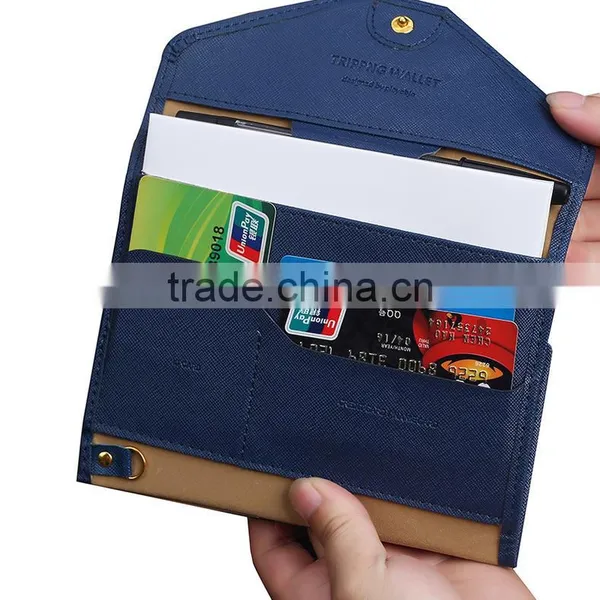 Multifunction Rfid Blocking Leather Passport Holder Wallet/ PU Travel Document Holder photo-3