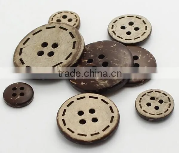Round Coconut Button/ Coconut Shell Button, Handmade and Fashionable photo-3