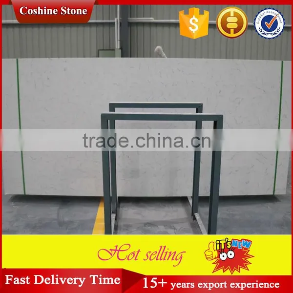 China Man-made White Carrara Quartz Slab photo-2