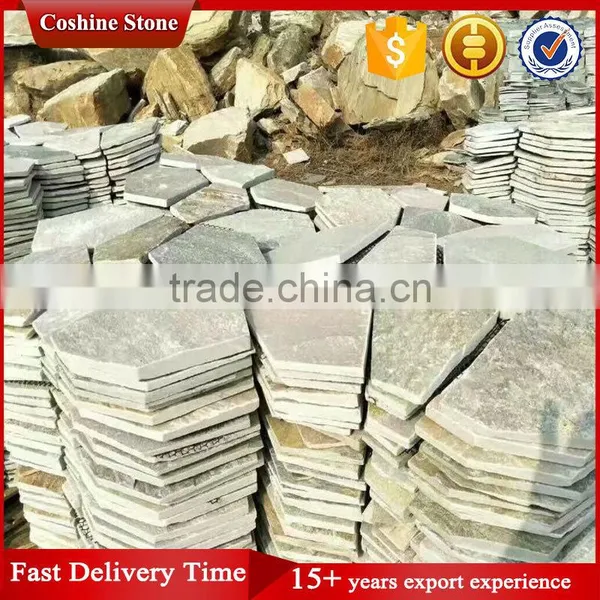 Cheap Irregular Slate Landscaping Stone Paving on Mesh photo-5