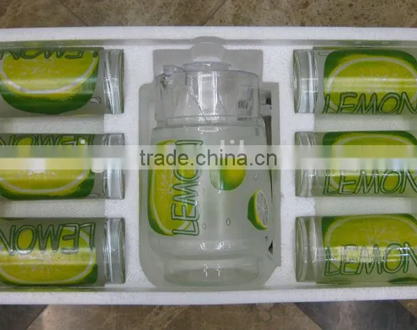 JK037 7pcs Glass Drinking Set With Deco photo-4