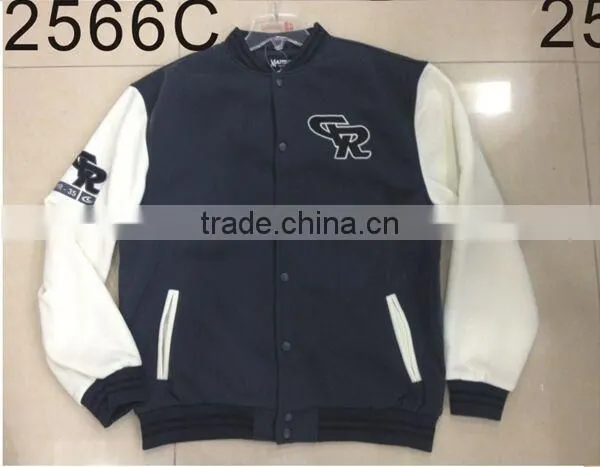 Factory 2015 Mens Custom Plain Varsity Jacket photo-3