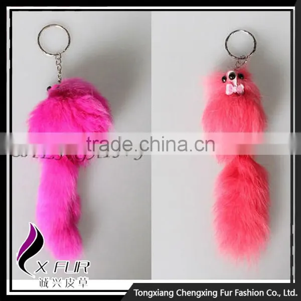 CX-R-49 Wholesale Keychain Fox Fur Tail Cute Cheap Key Chain photo-6
