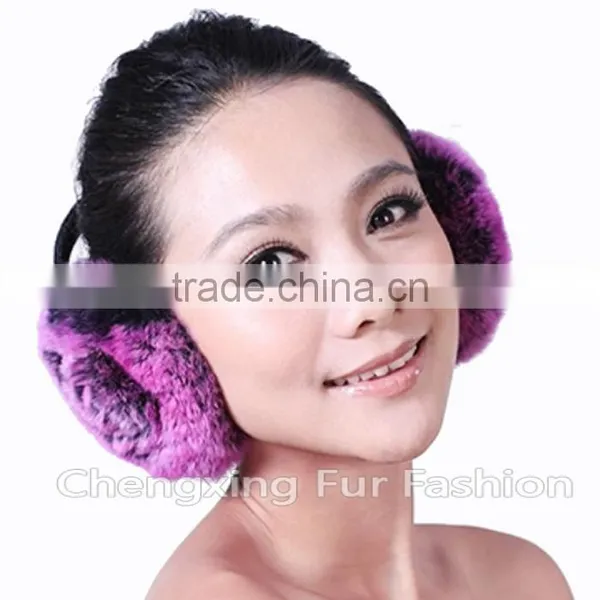 CX-EM-03H Cheap Fluffy Warm Womens Genuine Rex Rabbit Fur Earmuff photo-2