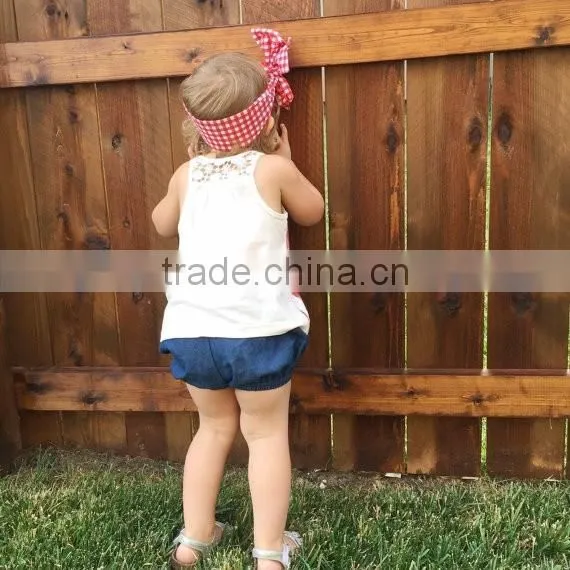 New Fashion Sky Bule Baby Bloomer Elastic Kids Pants Wholesale photo-5