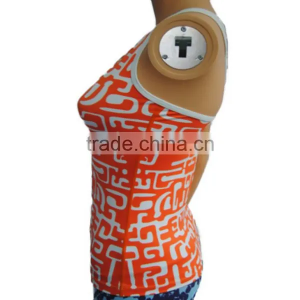 Custom Made Yoga Tops O Neck Printed Comfortable Ladies Yoga Top photo-2