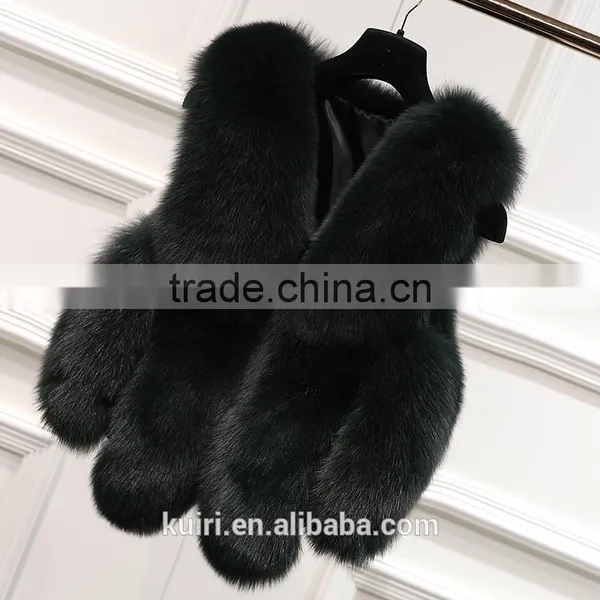 Classical Pattern Bread Clothes Real Fox Fur Gilet Lady Fur Waistcoat photo-5