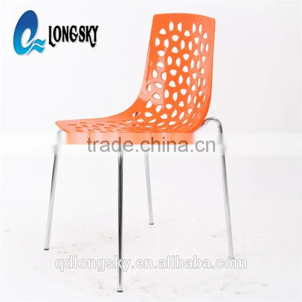 LS-4007 Wholesale New Designed Competitive Price Plastic Hollow Leisure Chair Stackable PP Plastic Chair Dining Chair photo-5