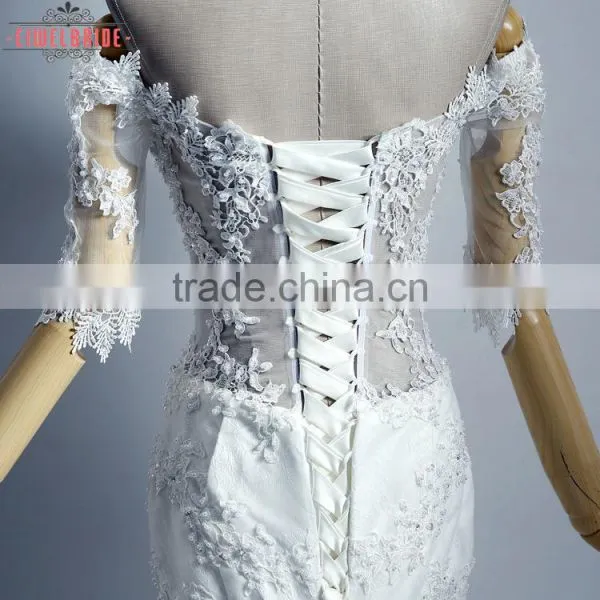 2017 China Manufacturer Bride Wedding Dress White Appliques photo-4