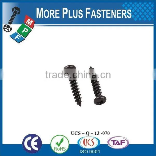 Made in Taiwan High Quality Black Coating Manufacturer Pan Head Self Tapping Screw photo-2