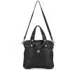 A5196 Black Double Handle Totes With a Twist-lock on Front
