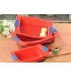 P009 Porcelain Bakeware Set in Red Color