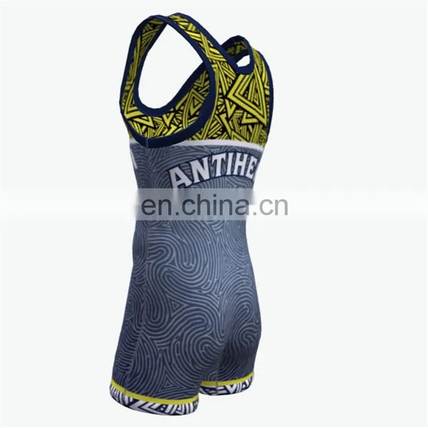 Custom Brand Sublimation Printing Design Wrestling Jersey Singlet photo-5
