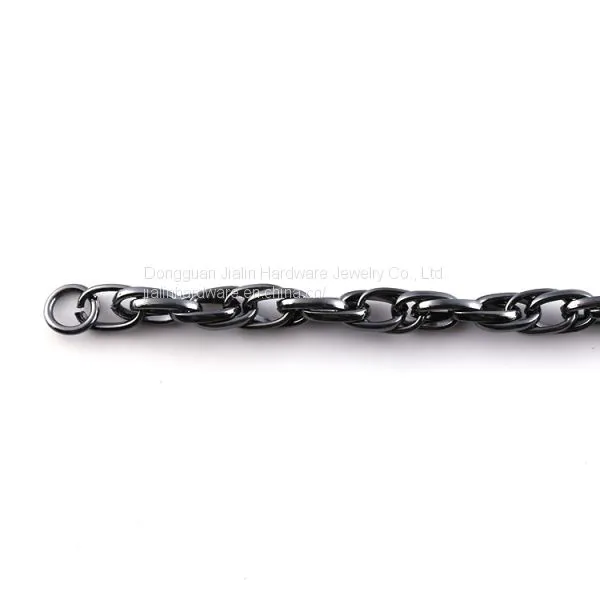 Gunmetal Decorated Metal Handbag Twisted Chains Great for Lady Shoulder Bag Straps photo-2