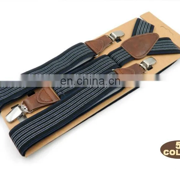 Fashion Brand 3 Clips Men's Suspenders Adult Striped Suspenders photo-5