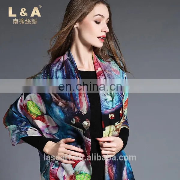 Digital Printing, Woolen Scarf W7078