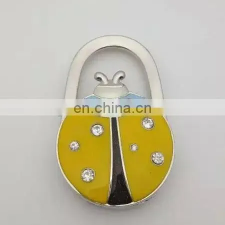 Lovely Enamel Carved Ladybug Handbag Purse Hook Hanger photo-5
