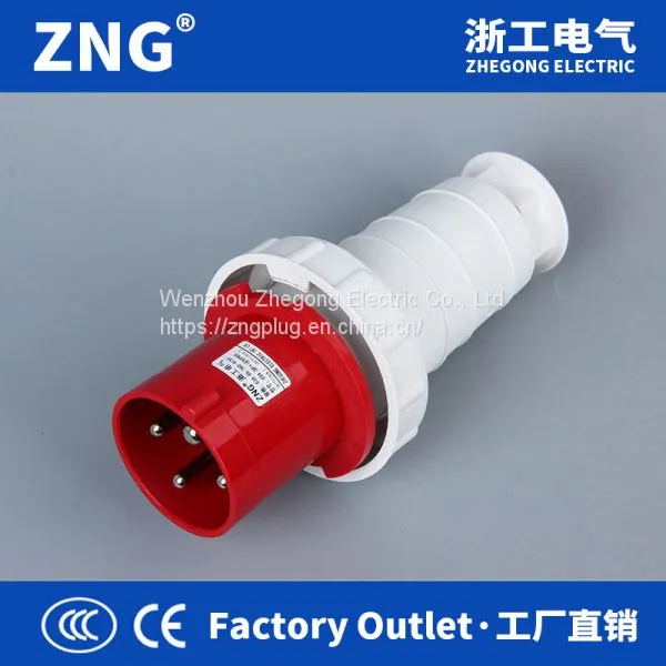 Factory Outlet 63A 4Pin Industrial Waterproof Plug IP67, 400V Industrial Power Plug 63A 3P+PE photo-2