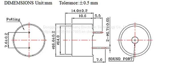 Electromagnetic Passive Buzzer Sc1614 photo-2
